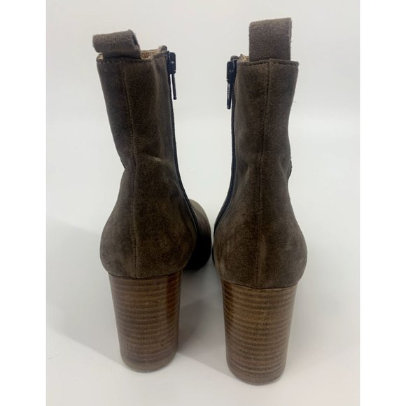 Napoleoni Italy Brown Suede Zip Ankle Boots sz 39 US 8.5 - Picture 4 of 6